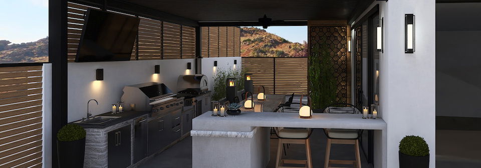 Modern Patio Grill & Bar Area Design