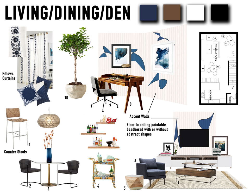 Diseño de Sala de Estar y Comedor Moderno Boho Rachel B. Moodboard 2 thumb