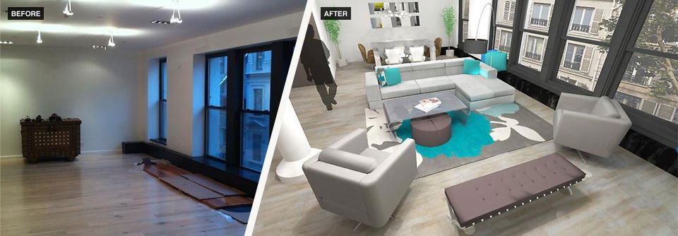 Flatiron Loft Living Room Design- Before After
