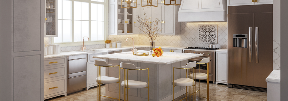 Elegant and Light Kitchen Design- After Rendering