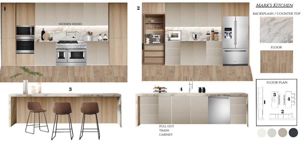Diseño de Baño y Cocina Moderno Transicional Kamila A. Tablero de Inspiración 2