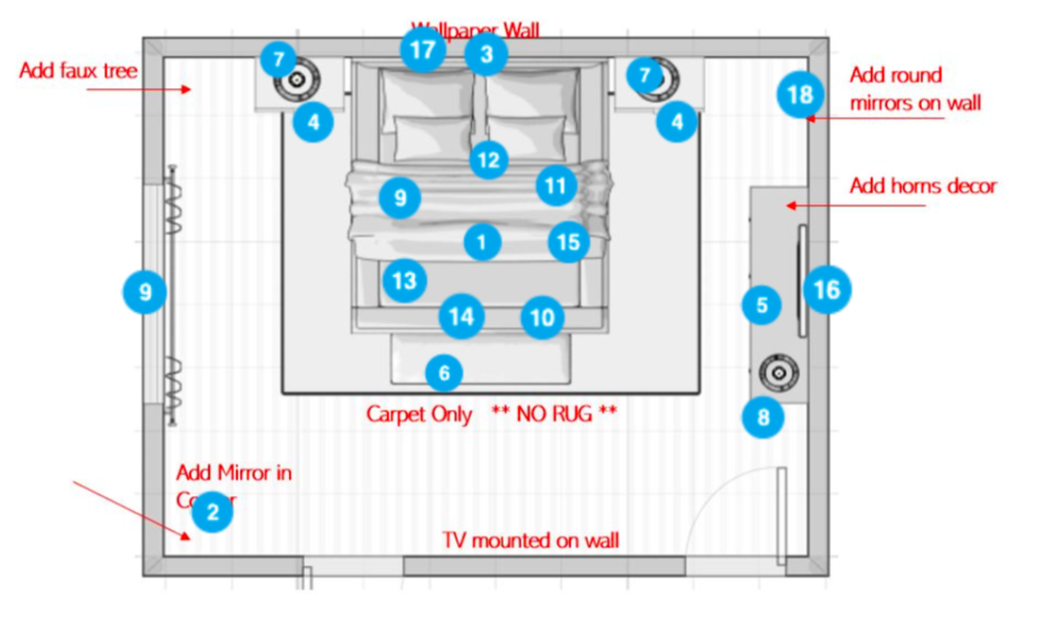 Online Designer Bedroom Floorplan