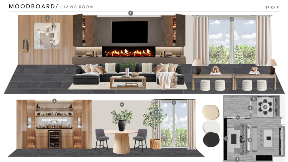 Online Designer Combined Living/Dining Interior Design Ideas