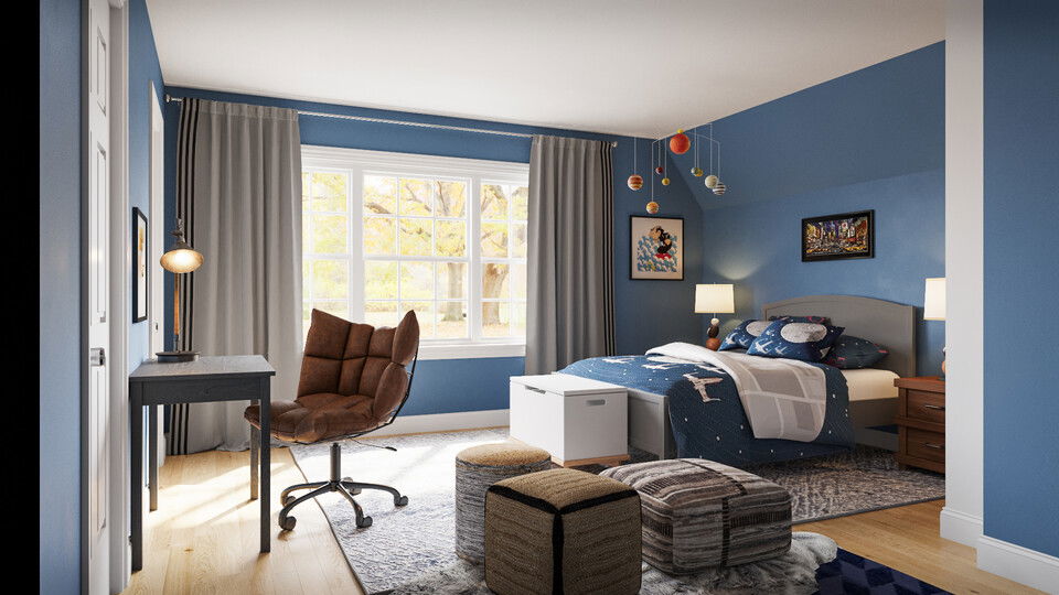 Online Designer Bedroom 3D Model 1