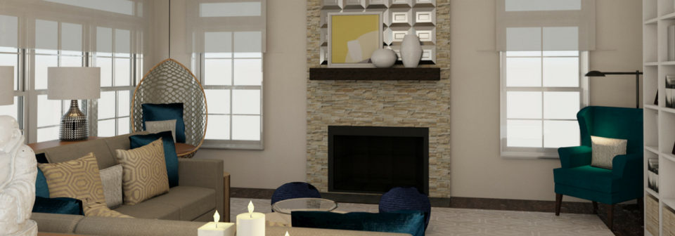 Transitional Modern Living Room- After Rendering