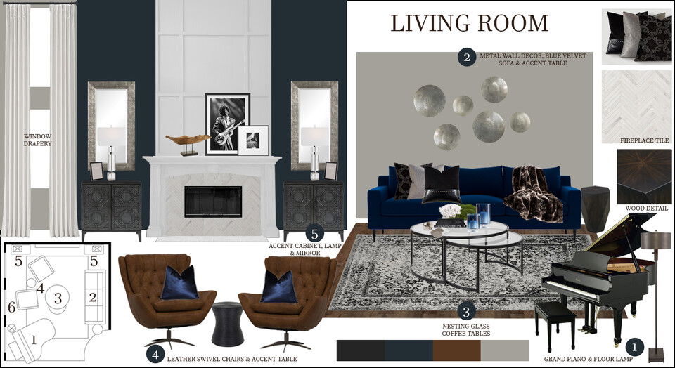 Transitional Living Room with Grand Piano Rachel H. Moodboard 2 thumb
