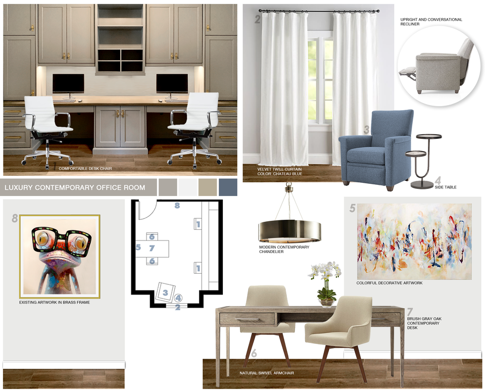 Monochrome Home Office Interior Design Picharat A.  Moodboard 2 thumb