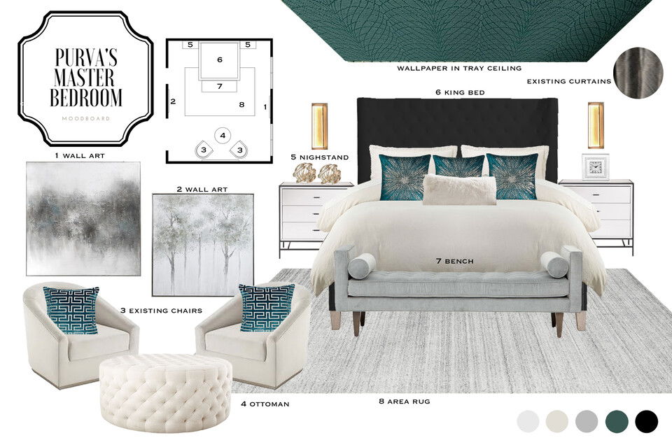 Glamorous Master Bedroom Makeover MaryBeth C. Moodboard 1 thumb