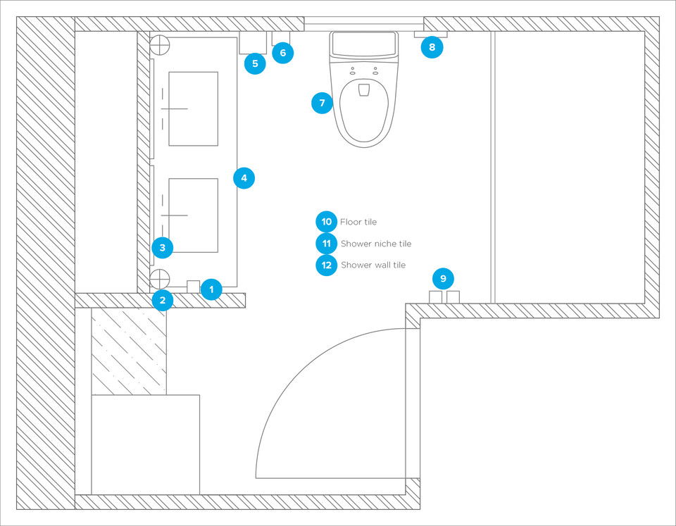 Online Designer Bathroom Floorplan