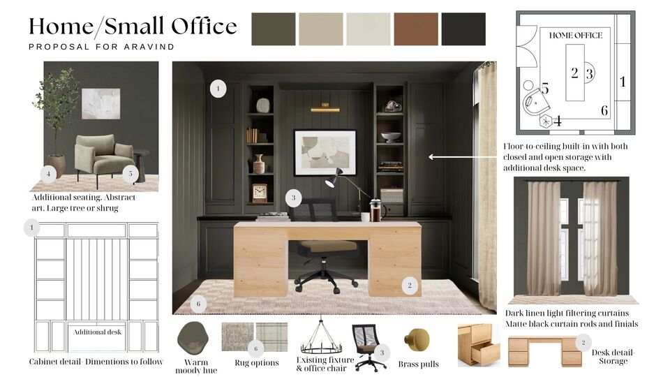 Timeless Modern Home Office Renovation Bridget B. Moodboard 1 thumb