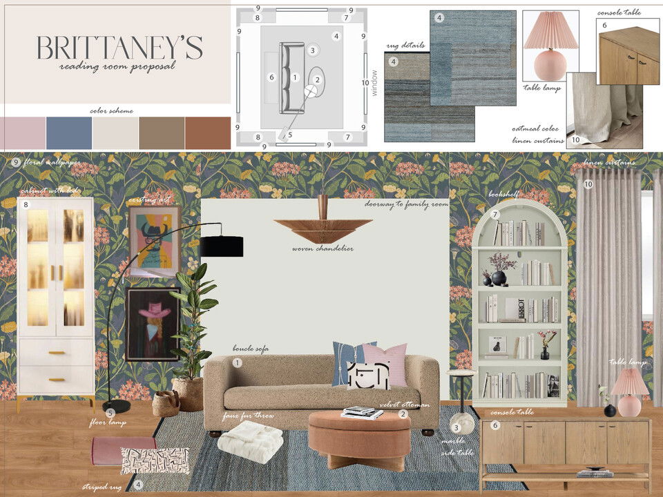 Warm and Eclectic Living and Office Room Design Sharné L. Moodboard 1 thumb