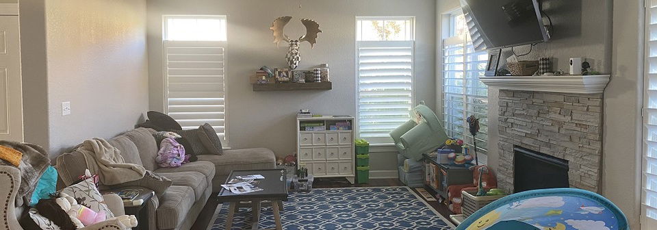 Transitional Combined Living/Dining Design- Before Photo
