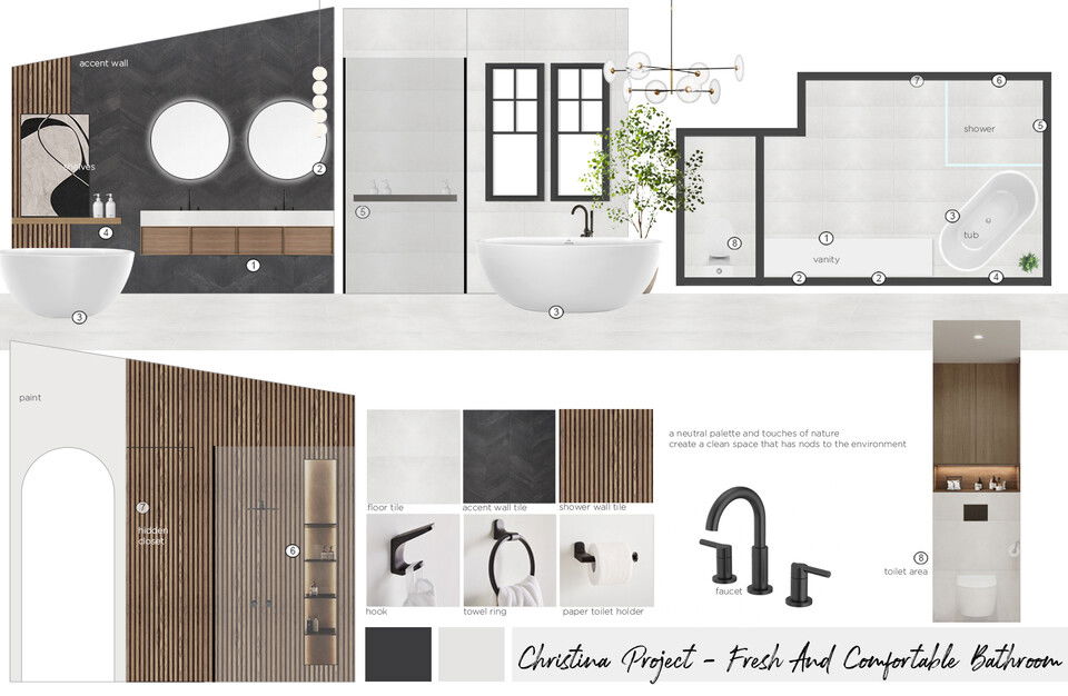 Modern Chic Bathroom Remodel Maya M. Moodboard 1 thumb