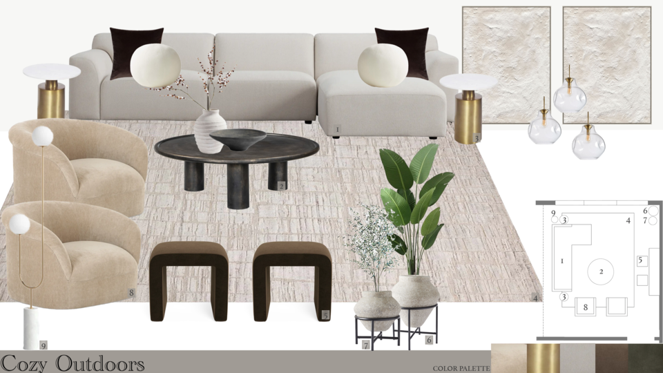 Inviting Contemporary Office & Living Design Shameika B. Moodboard 2 thumb