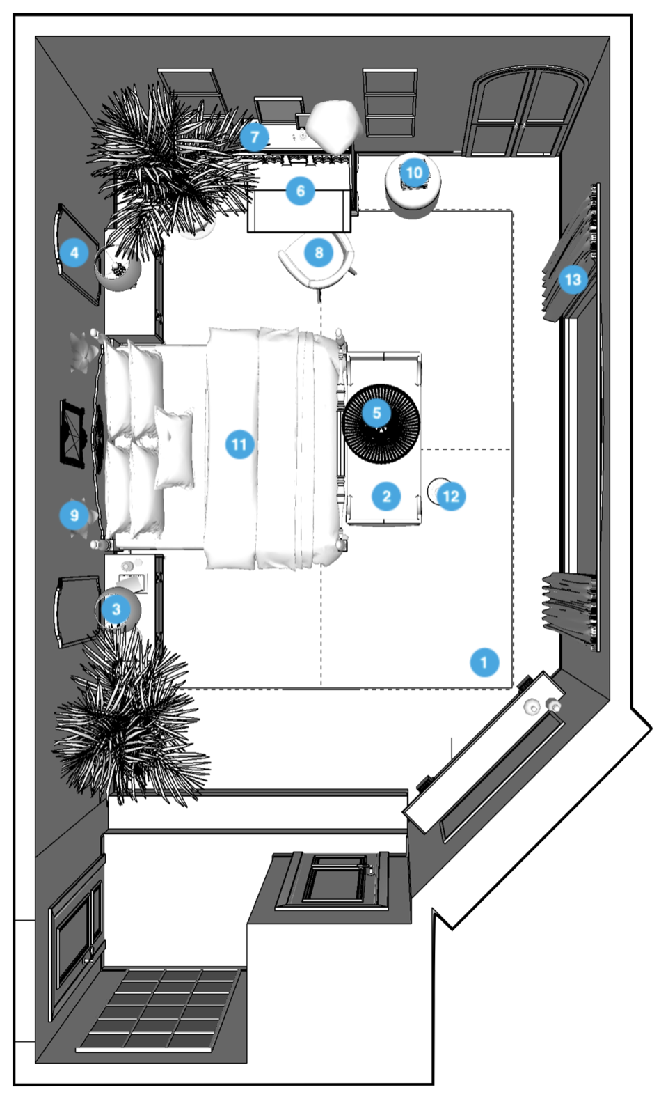 Online Designer Bedroom Floorplan