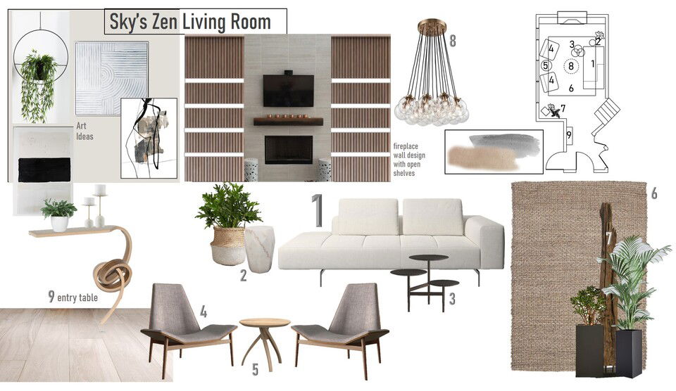 Natural Zen Apartment Interior Design Wanda P. Moodboard 1 thumb