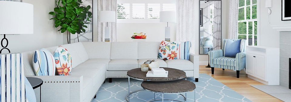 Ideas de decoración para salas de estar transicionales - Renderizado después