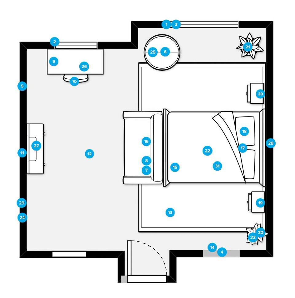 Online Designer Bedroom Floorplan