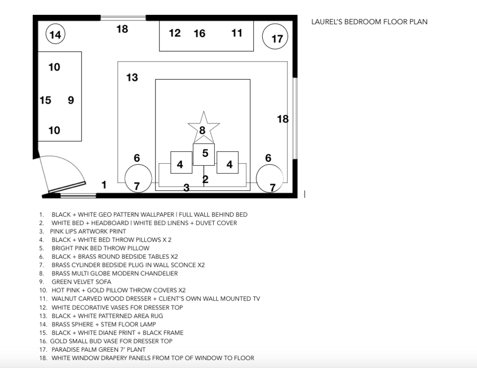 Online Designer Bedroom Floorplan