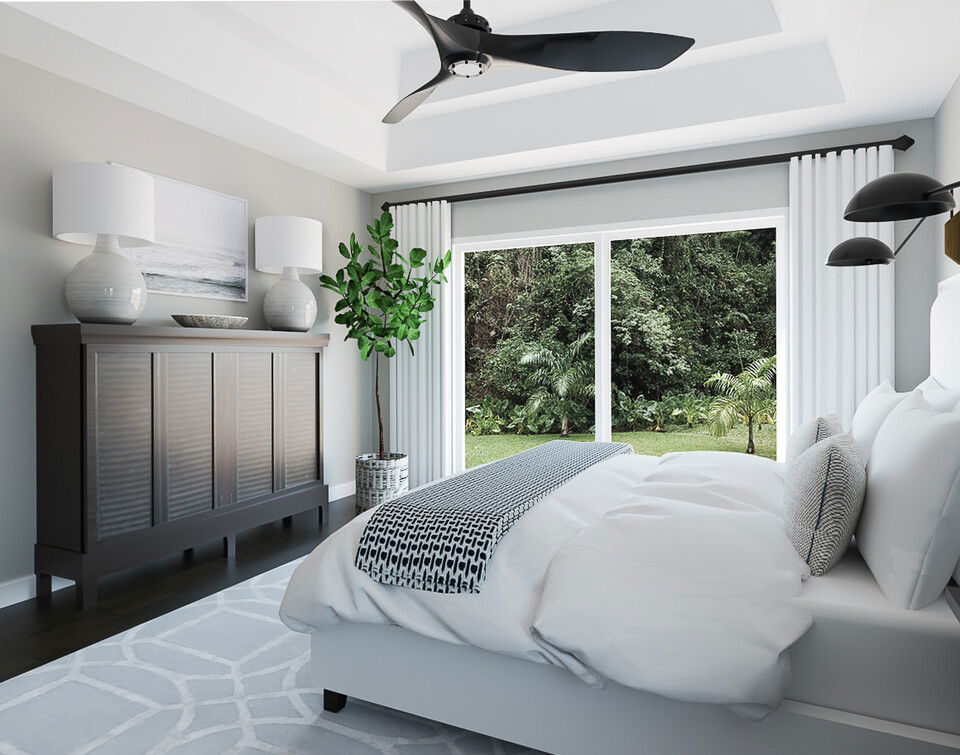 Modern White & Grey Bedroom Interior Design