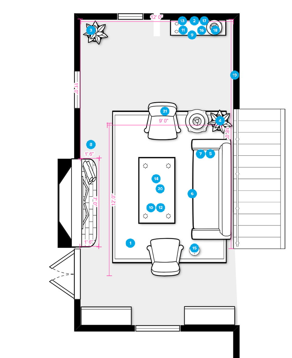 Online Designer Living Room Floorplan