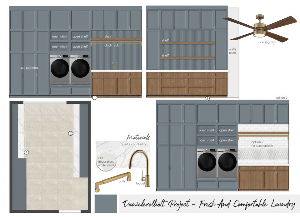 Modern Transitional Home Office & Laundry Design Maya M. Moodboard 1 thumb