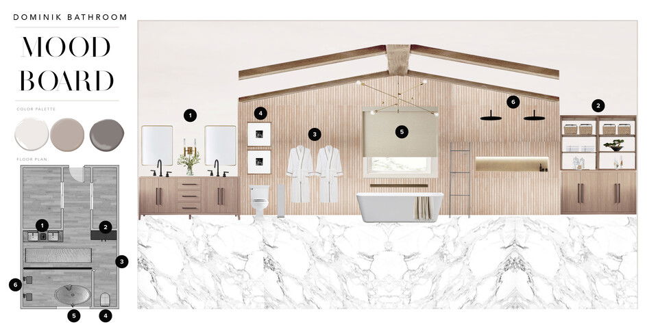 Bold Master Bathroom Design with Accent Walls Erika F. Moodboard 2 thumb