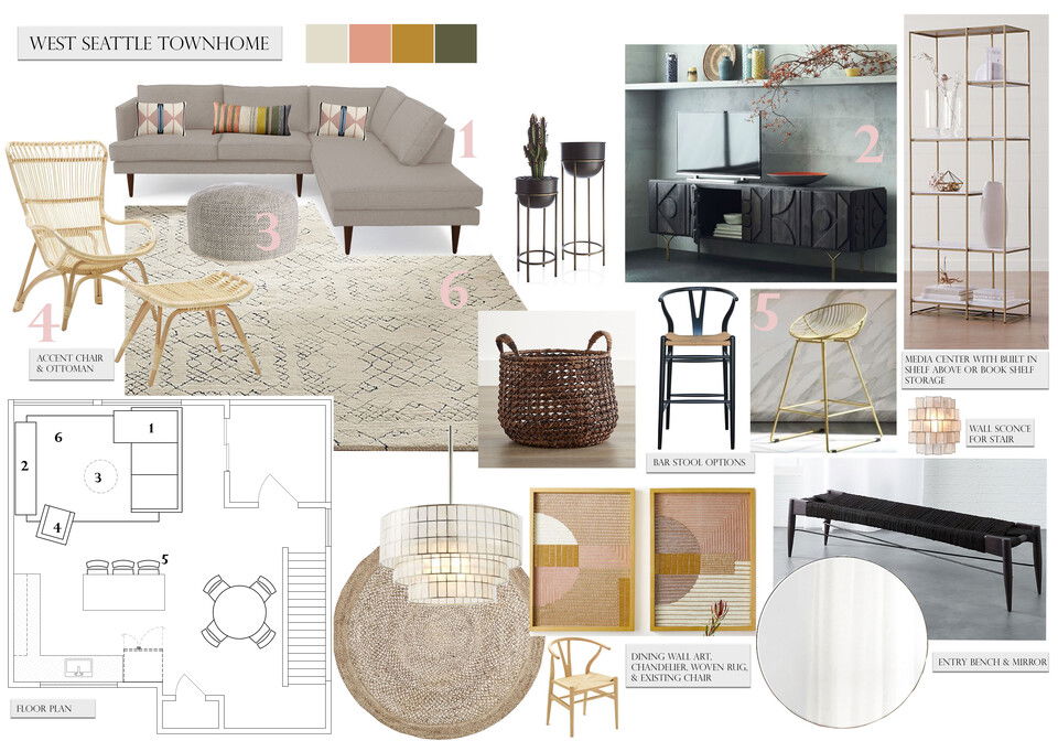 Eclectic Open Space Interior Design  Madeline B. Moodboard 3 thumb