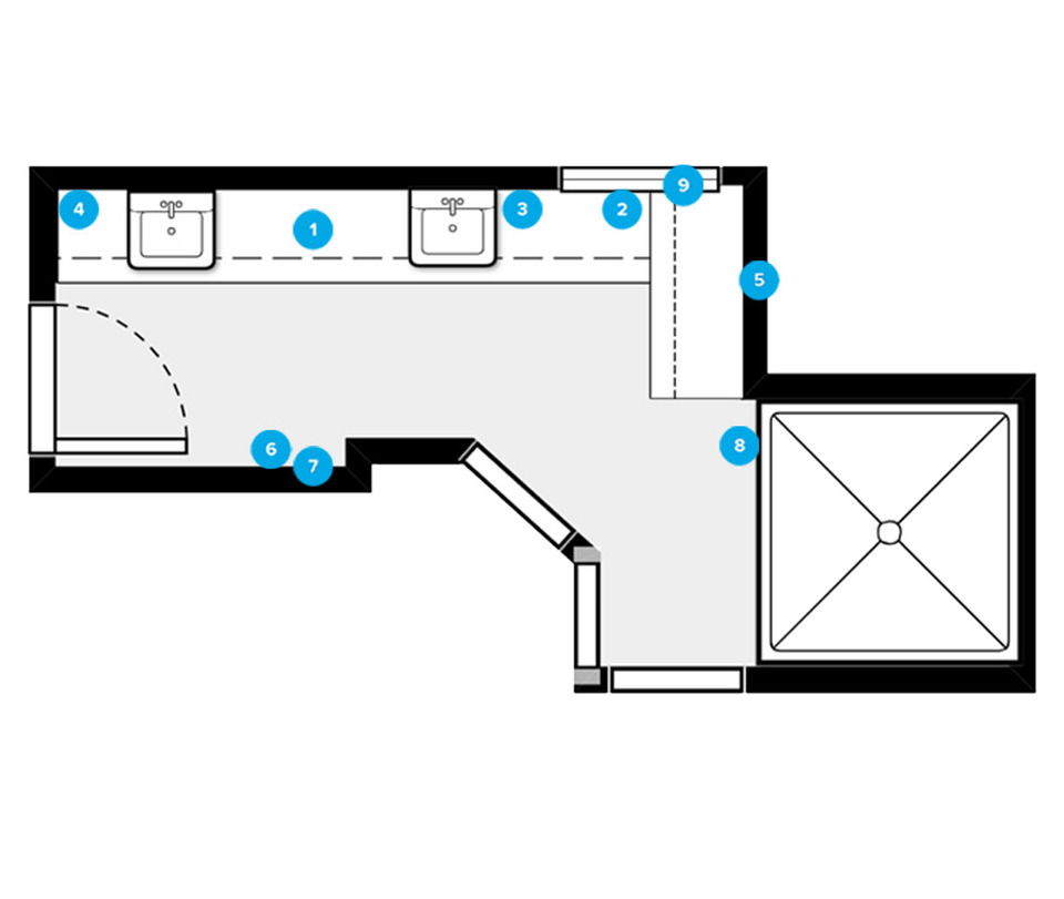 Online Designer Bathroom Floorplan