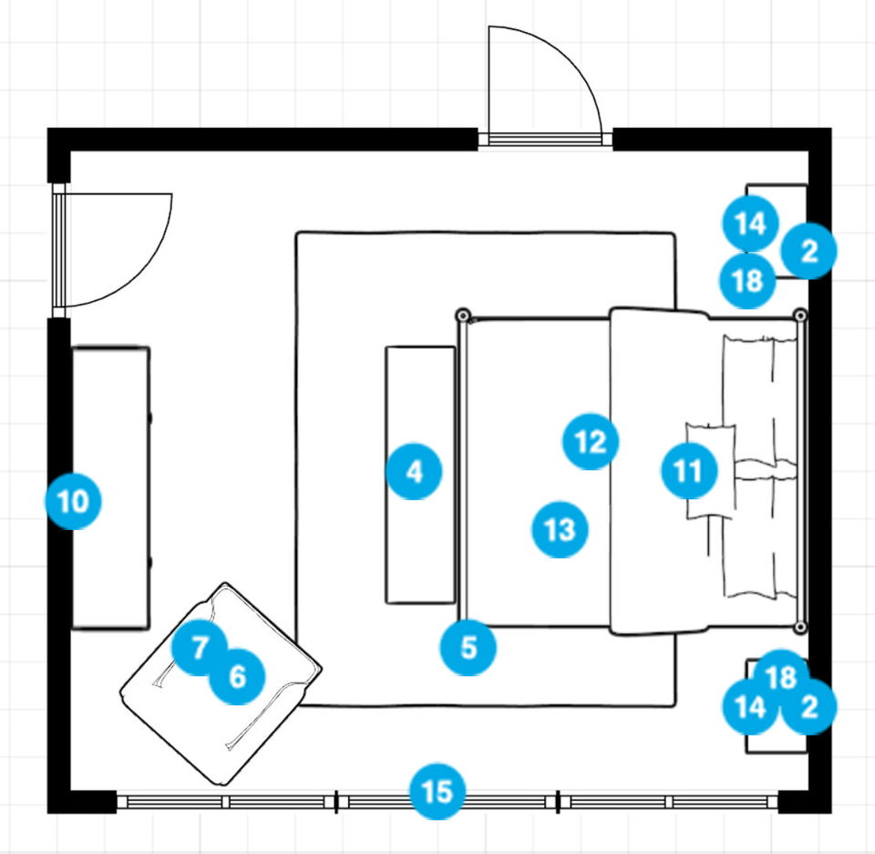 Plano del Dormitorio del Diseñador en Línea