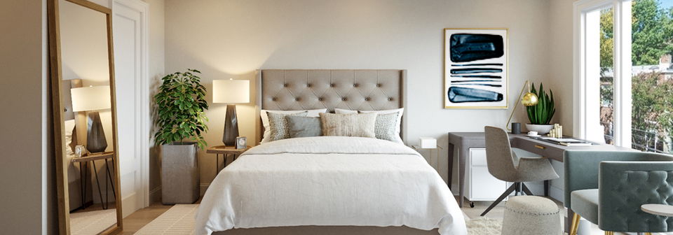 Contemporary, Stylish Bedroom- After Rendering