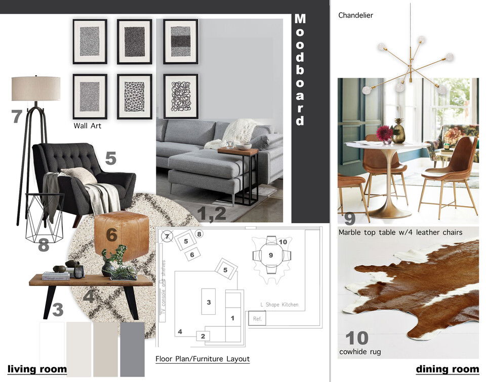 Contemporary Living/Dining Condo Transformation Marine H. Moodboard 1 thumb