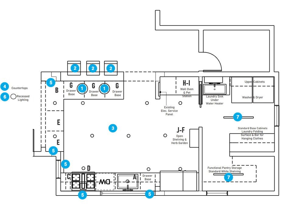 Online Designer Kitchen Floorplan