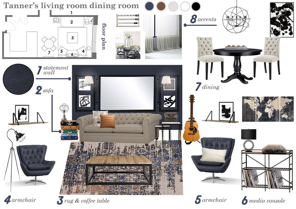 Classy Masculine Apartment Design Marina S. Moodboard 1 thumb