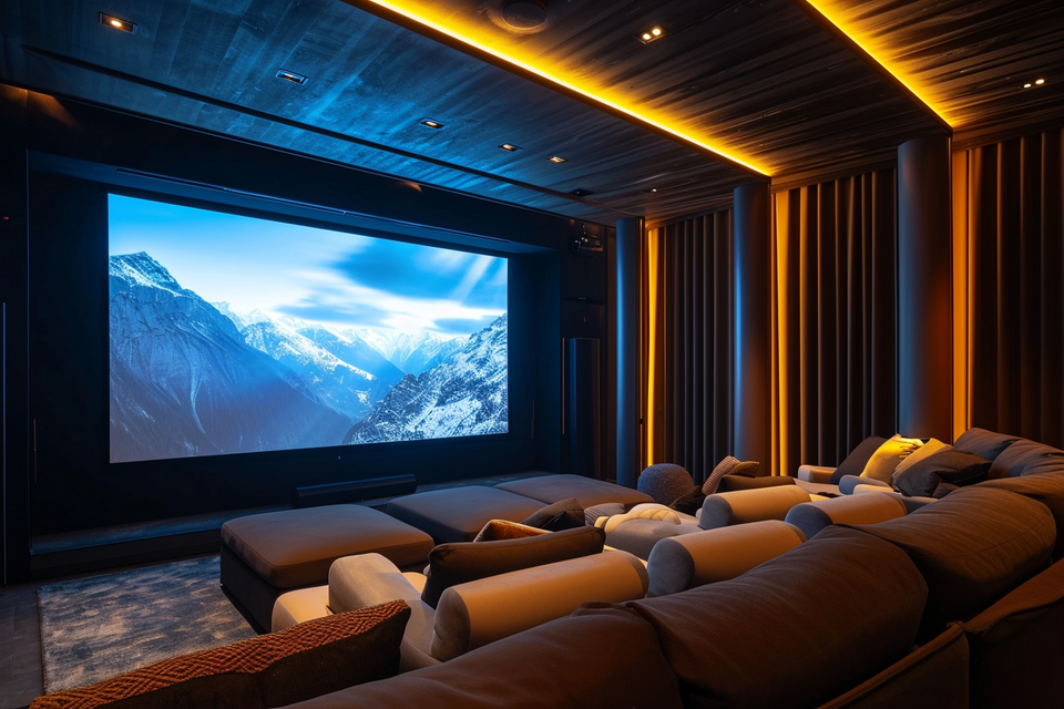 Modern Luxurious Custom Home Theater Design 