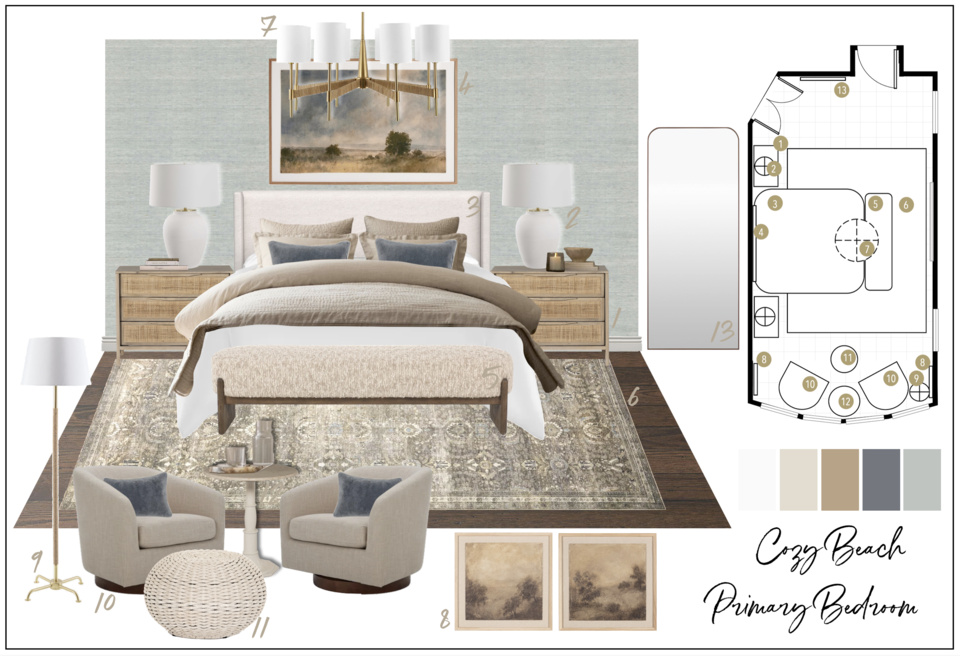 Cozy Beach Primary Bedroom Sarah R. Moodboard 1 thumb