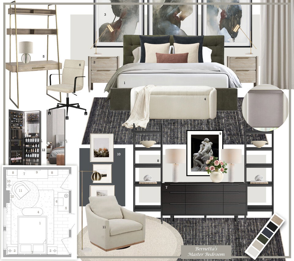 Sophisticated Transitional Bedroom Renovation Dragana V. Moodboard 1 thumb