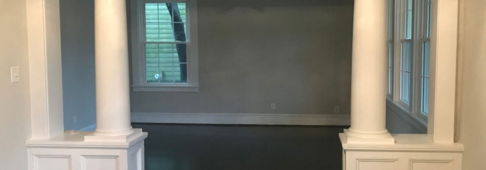 Warm Contemporary Living Room Design- Before Photo