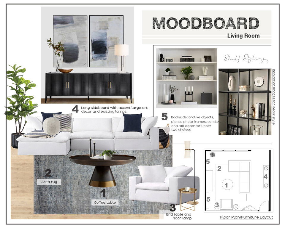 Contemporary Great Room Interior Design Marine H. Moodboard 2 thumb