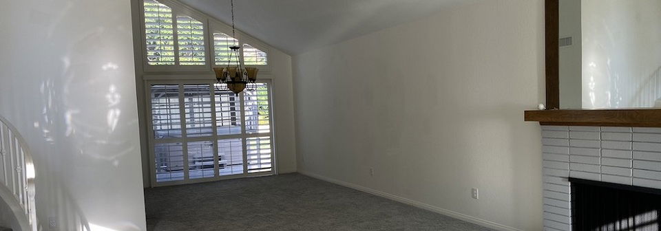 Mid Century Modern Living & Dining Room Decor- Before Photo