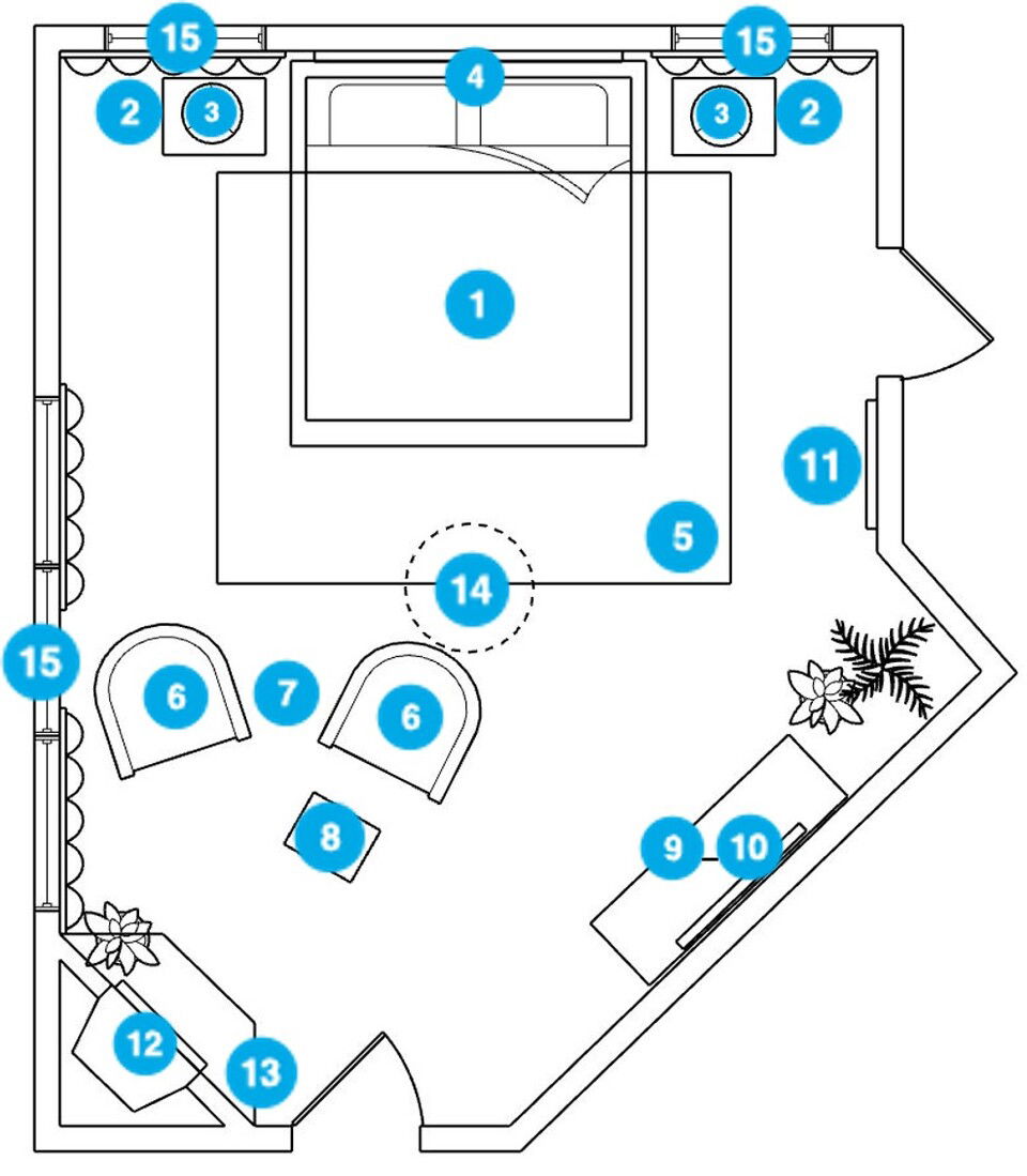 Online Designer Bedroom Floorplan