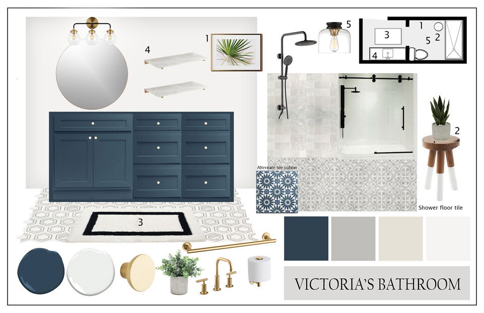 White & Blue Modern Master Bathroom Remodel Casey H. Moodboard 1 thumb