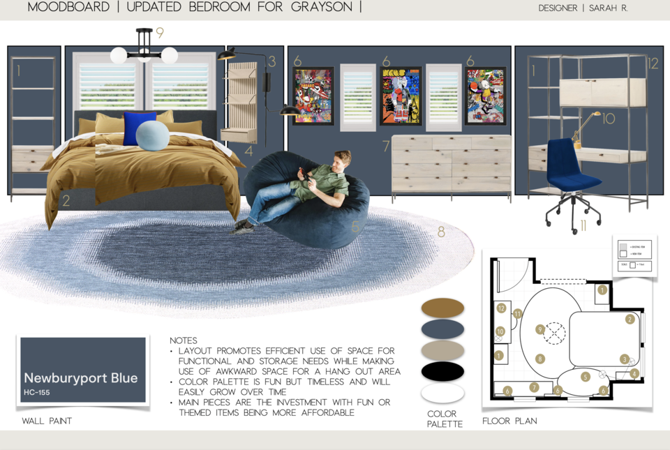 Stylish Eclectic Kids Bedrooms Renovation Sarah R. Moodboard 2 thumb