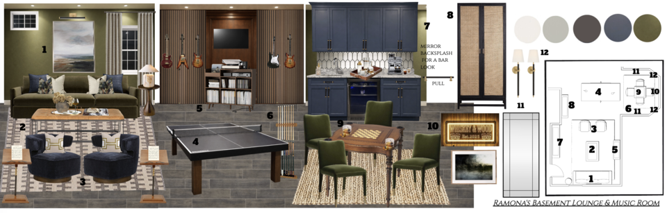 Cozy and Inviting Basement Lounge &  Music Room Kamila A. Moodboard 1 thumb