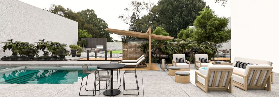 Modern Coastal Patio Design- After Rendering