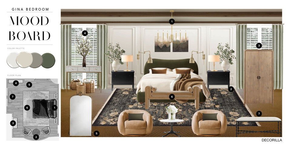 Modern Tudor Primary Bedroom Erika F. Moodboard 2 thumb