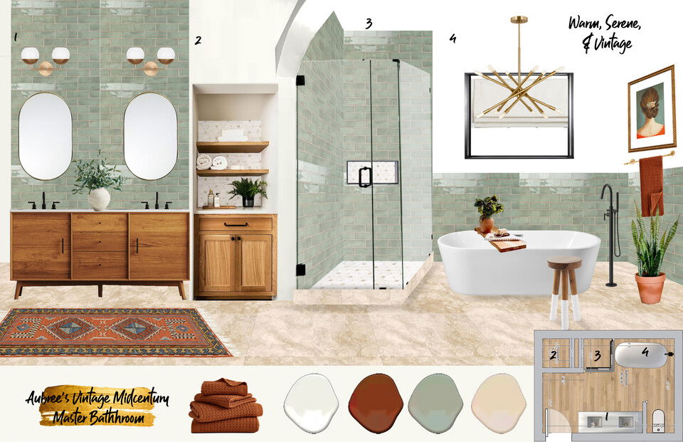 Vintage Midcentury Master Bathroom Sierra G. Moodboard 1 thumb