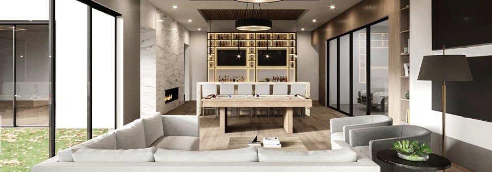 Contemporary Home and Bar Design- After Rendering