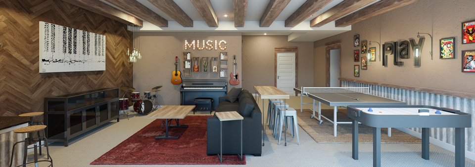 Basement Music and Game Room