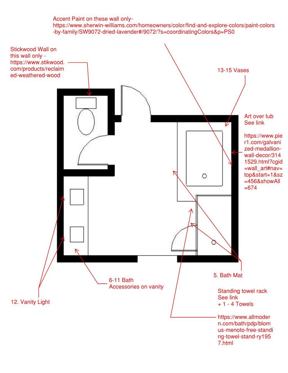 Online Designer Bathroom Floorplan